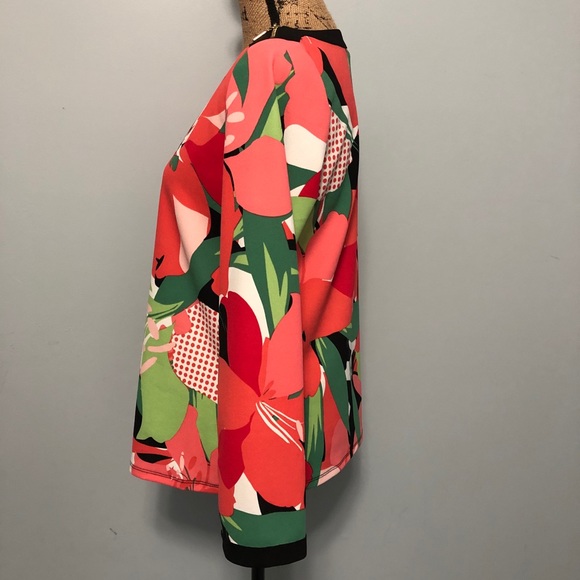 Rafaella Long Sleeve Floral Print Top Size Medium - Picture 6 of 9